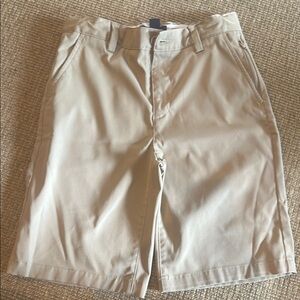 Lands' End Tan Flat Front Shorts Casual Style